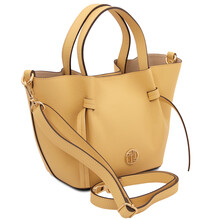 Legame Leather handbag - Small size Pastel yellow