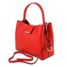 Clio Saffiano leather secchiello bag Lipstick Red