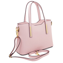 Olimpia Leather tote - Small size Ballet Pink