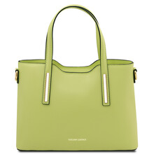 Olimpia Leather tote - Small size Lime Green