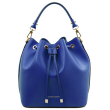 Vittoria Leather bucket bag Blue