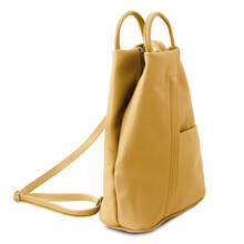 Shanghai Soft leather backpack Pastel yellow