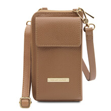 TL Bag Leather wallet/phone holder with strap Caramel