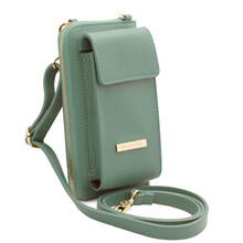 TL Bag Leather wallet/phone holder with strap Mint Green