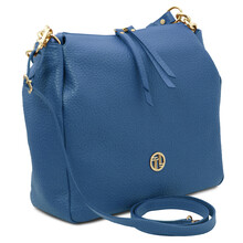 Amy Soft leather shopping bag Denim