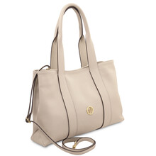 Callie Soft leather shoulder bag Beige