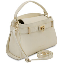 Maisy Leather tote Beige
