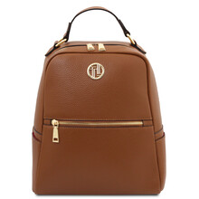 Prisma Soft leather backpack Cognac