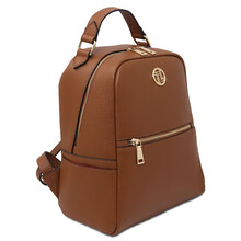 Prisma Soft leather backpack Cognac