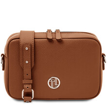 Cubetto Leather shoulder bag Cognac