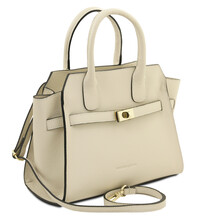 Origami Leather tote Beige