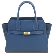 Origami Leather tote Denim