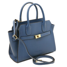 Origami Leather tote Denim
