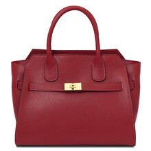 Origami Leather tote Red