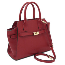 Origami Leather tote Red