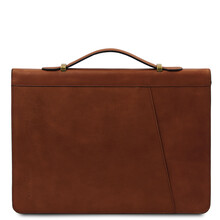 Costantino Leather document case with handle Brown