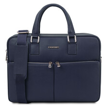 Treviso Leather laptop briefcase Dark Blue