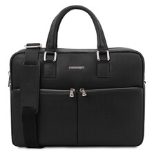 Treviso Leather laptop briefcase Black
