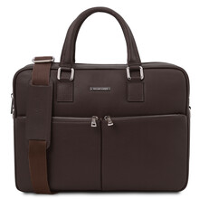 Treviso Leather laptop briefcase Dark Brown
