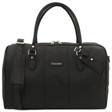 Lisbona Travel leather duffle bag - Small size Black
