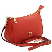 Parfait Leather clutch Coral