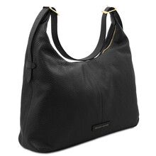 Plenia Leather shopping bag Black