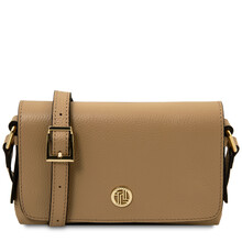 Biscuit Soft leather shoulder bag Caramel