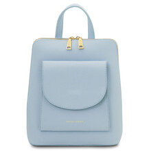 TL Bag Small leather backpack for women Light Blue