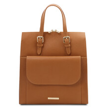 TL Bag Leather Backpack for Women Cognac