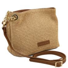 TL Bag Raffia bucket bag Cognac