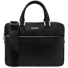 Ferrara Leather laptop briefcase Black
