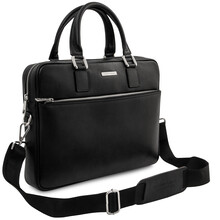 Ferrara Leather laptop briefcase Dark Taupe