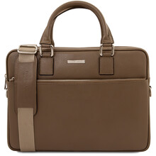 Ferrara Leather laptop briefcase Dark Taupe