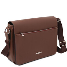 Messenger Saffiano leather messenger bag Coffee
