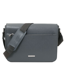 Messenger Saffiano leather messenger bag Grey