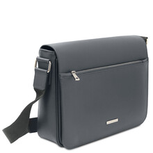 Messenger Saffiano leather messenger bag Grey
