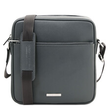 Luke Saffiano leather crossbody bag for men Grey