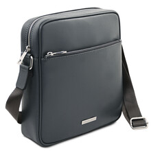 Luke Saffiano leather crossbody bag for men Grey