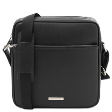 Luke Saffiano leather crossbody bag for men Black