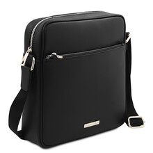 Luke Saffiano leather crossbody bag for men Black