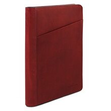 Augusto Leather document case with ring binder Red