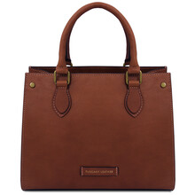 Dama Leather handbag Brown