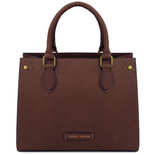Dama Leather handbag Dark Brown
