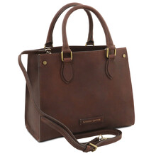 Dama Leather handbag Dark Brown