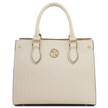 Croque Leather handbag Beige