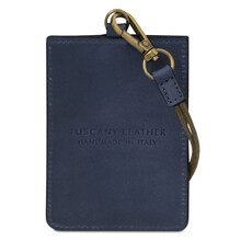 Leather badge holder Dark Blue