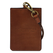 Leather badge holder Brown