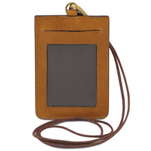 Leather badge holder Natural