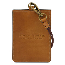 Leather badge holder Natural