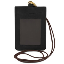 Leather badge holder Black